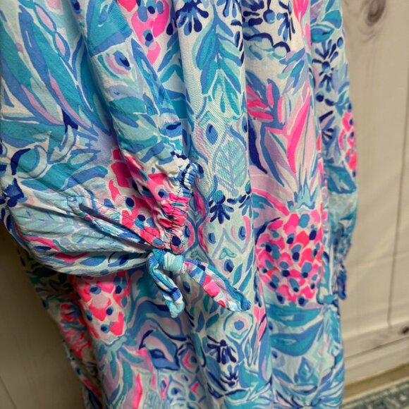 Lilly Pulitzer Maryellen OTS Dress Zanzibar Party Princess M EUC - Picture 4 of 11